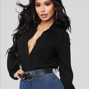 Black button up top (Never worn before)